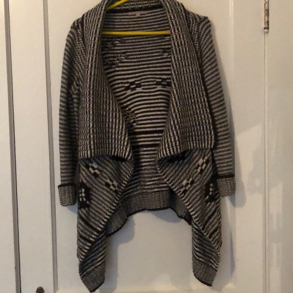 Gap black & white open cardigan